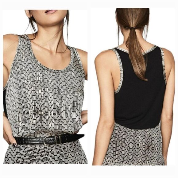 Reiss Silk Sleeveless Tank Top in Remey Bead Print Size XS - Picture 1 of 16